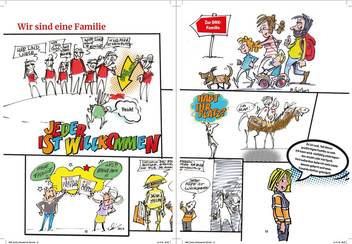 Innenseiten des DRK-Comics